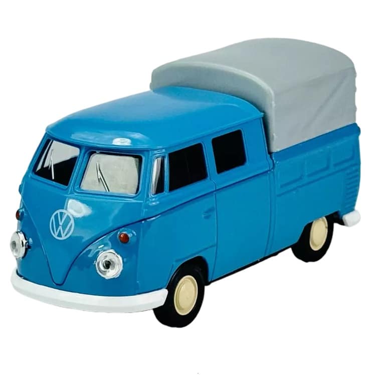 VW T1 double cabin pickup blue 1:34