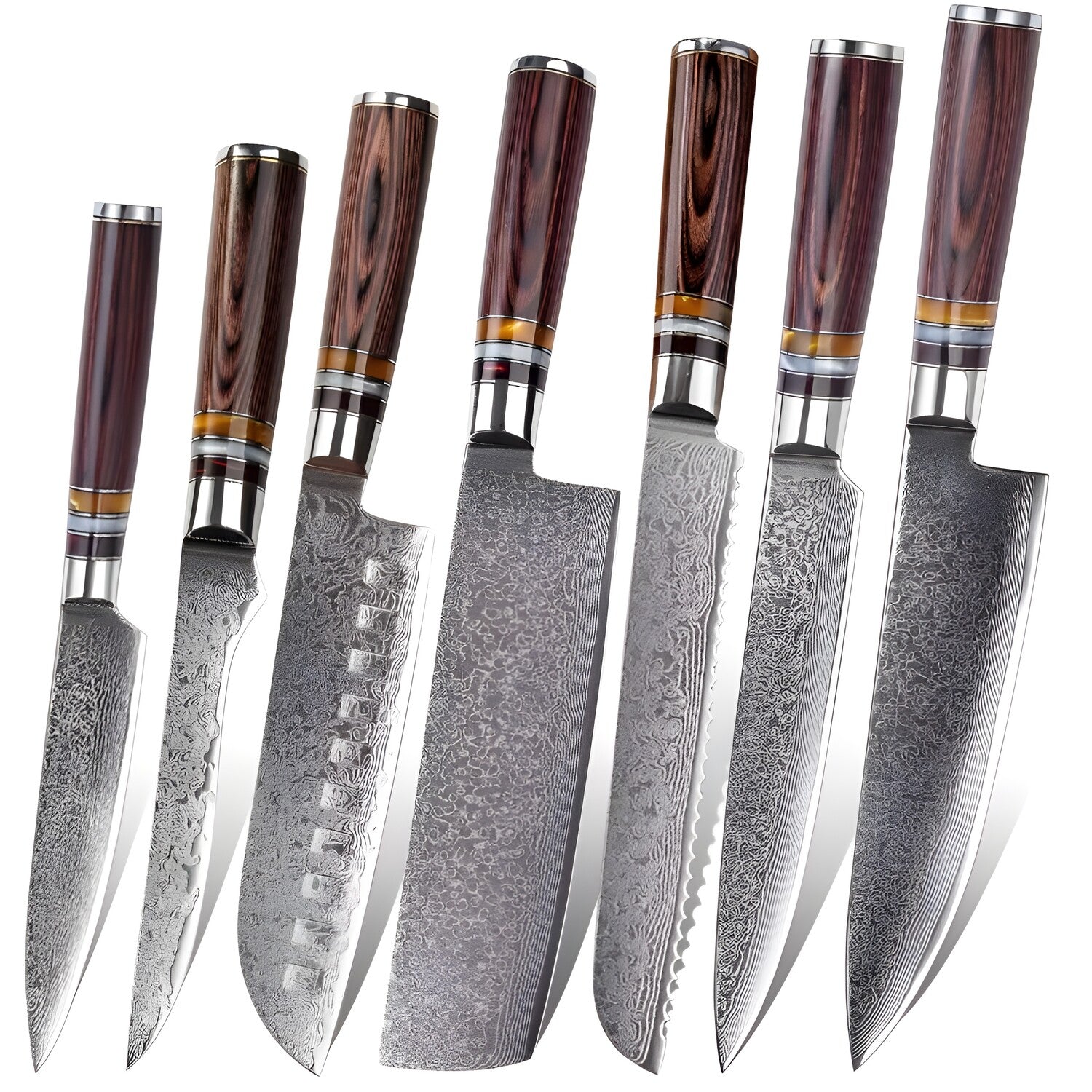 Set damask kuhinjskih noževa KA-20050 - Smeđa KP20050