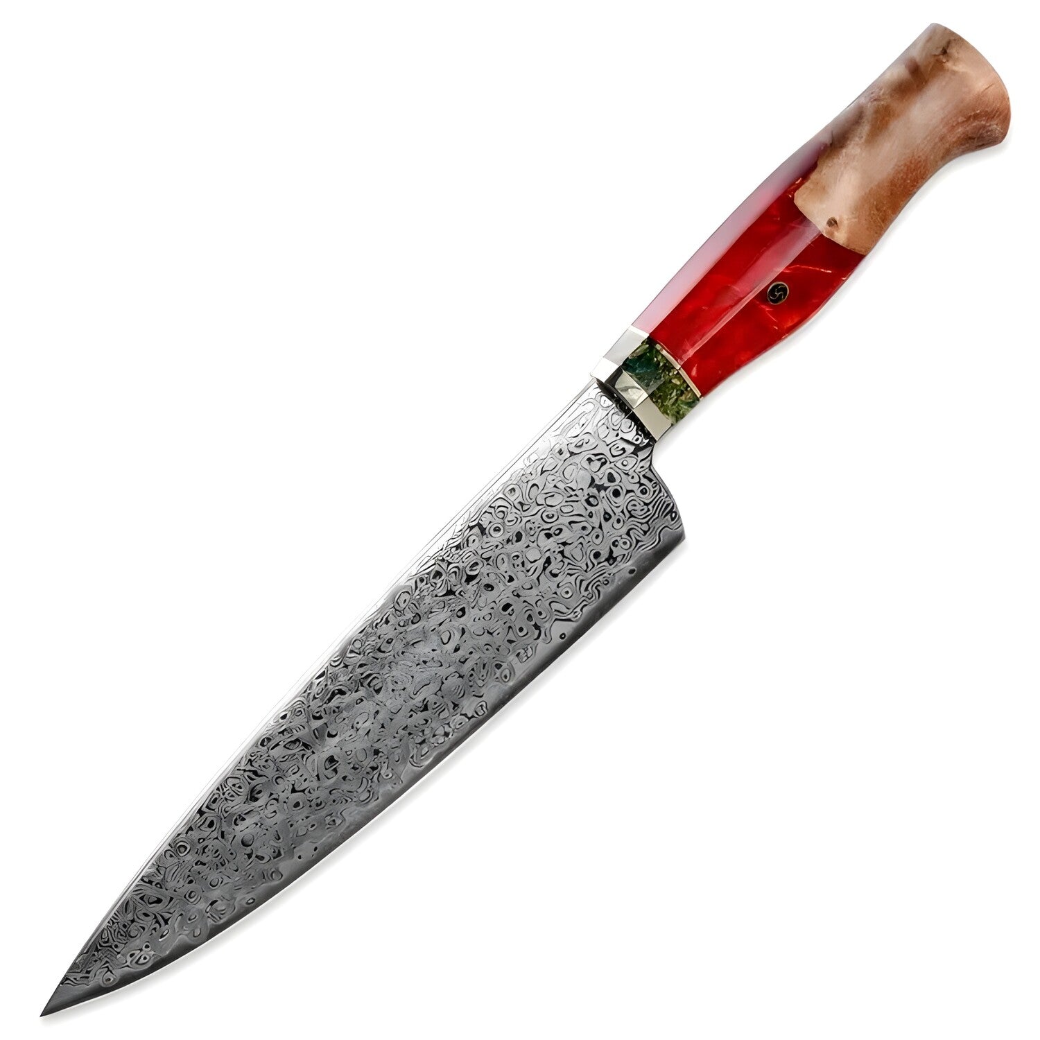 Damaskasti kuhinjski nož SA-20109 - Chef / Crvena KP20109