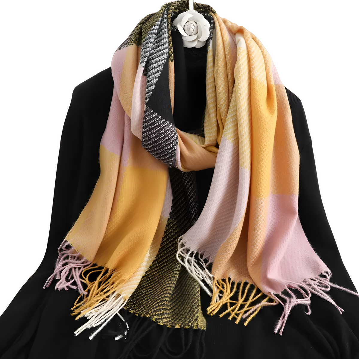 Šal TO-27396 - Žuta / Ružičasta KP27396