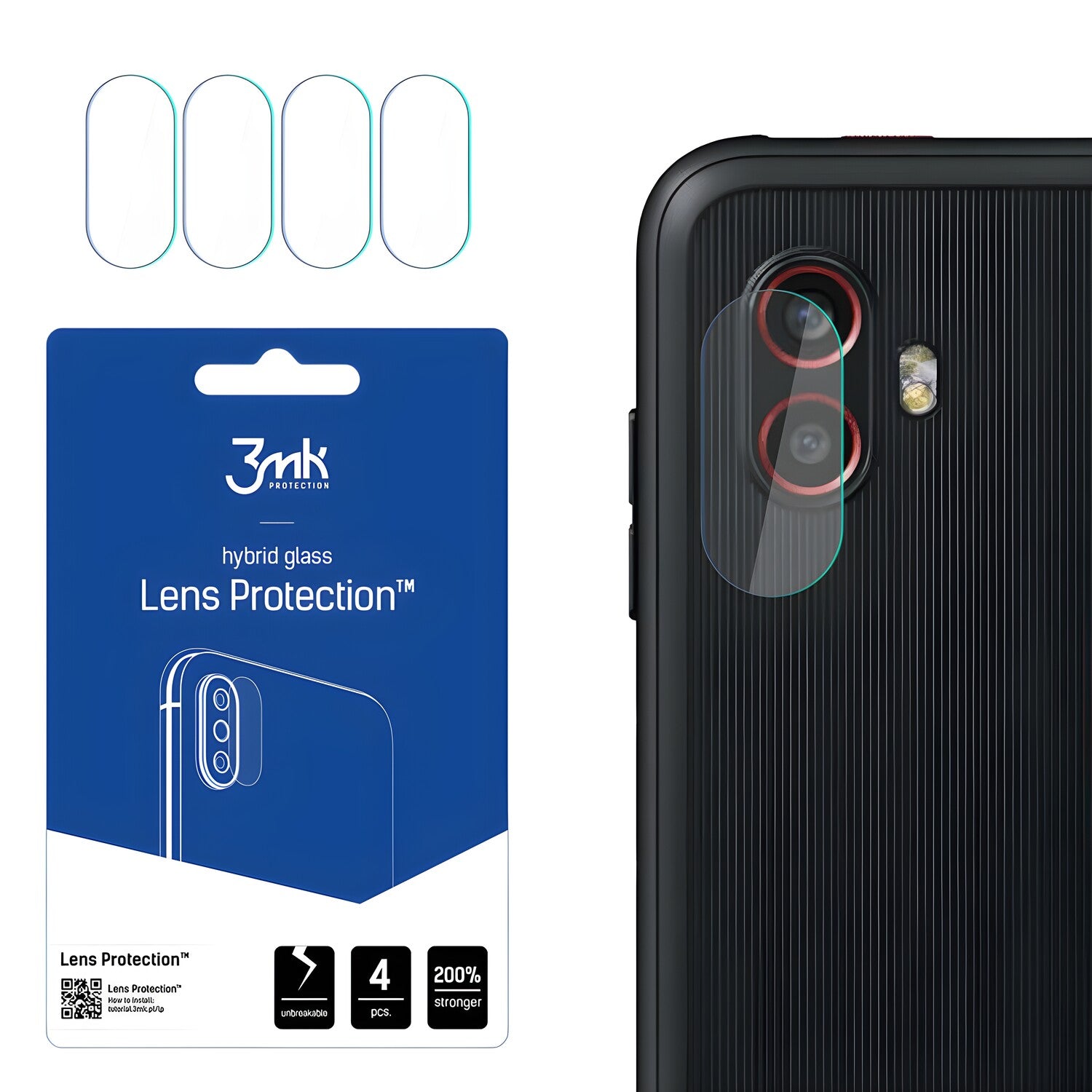 4x Staklo za kameru 3mk za Samsung Galaxy Xcover 6 Pro - Prozirna KP22582