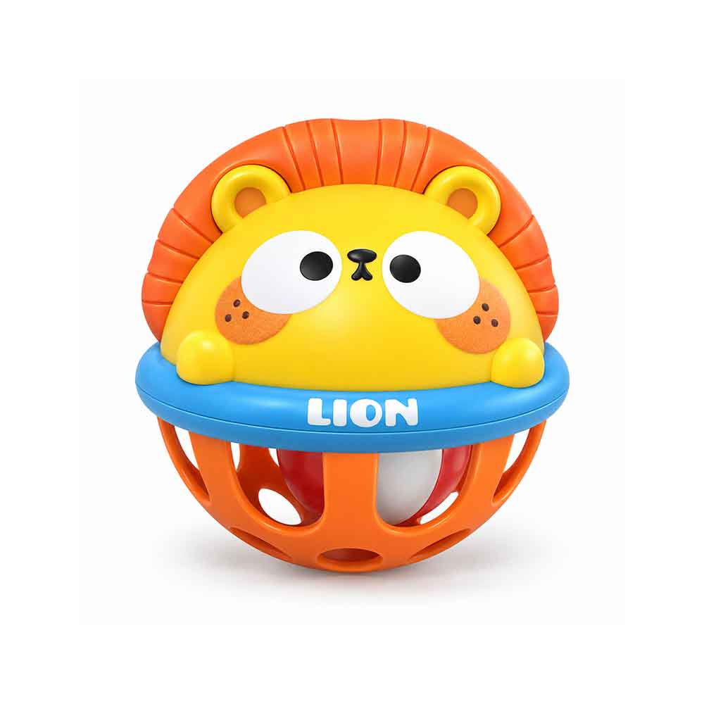 Baby senzorna zvečka Animal loptica 10 cm – 5 modela Lav