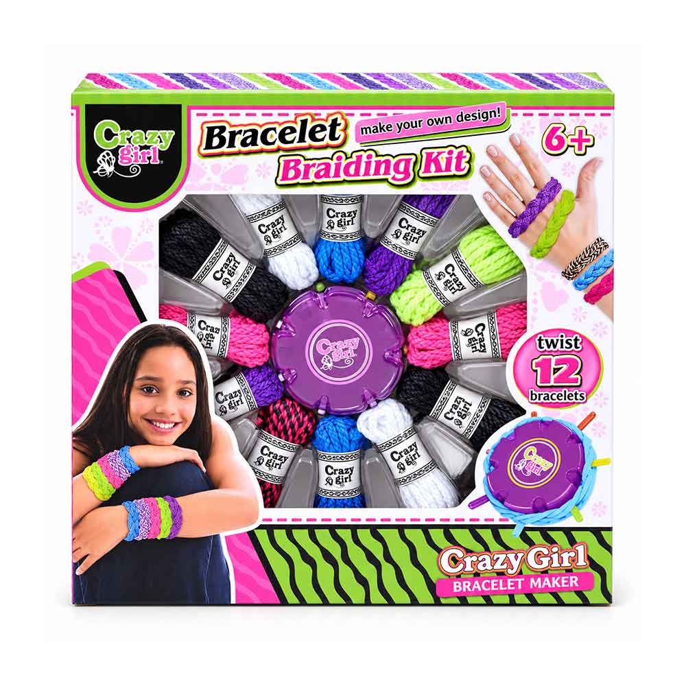 Set za izradu narukvica Crazy Girl – Do 12 pletenih narukvica