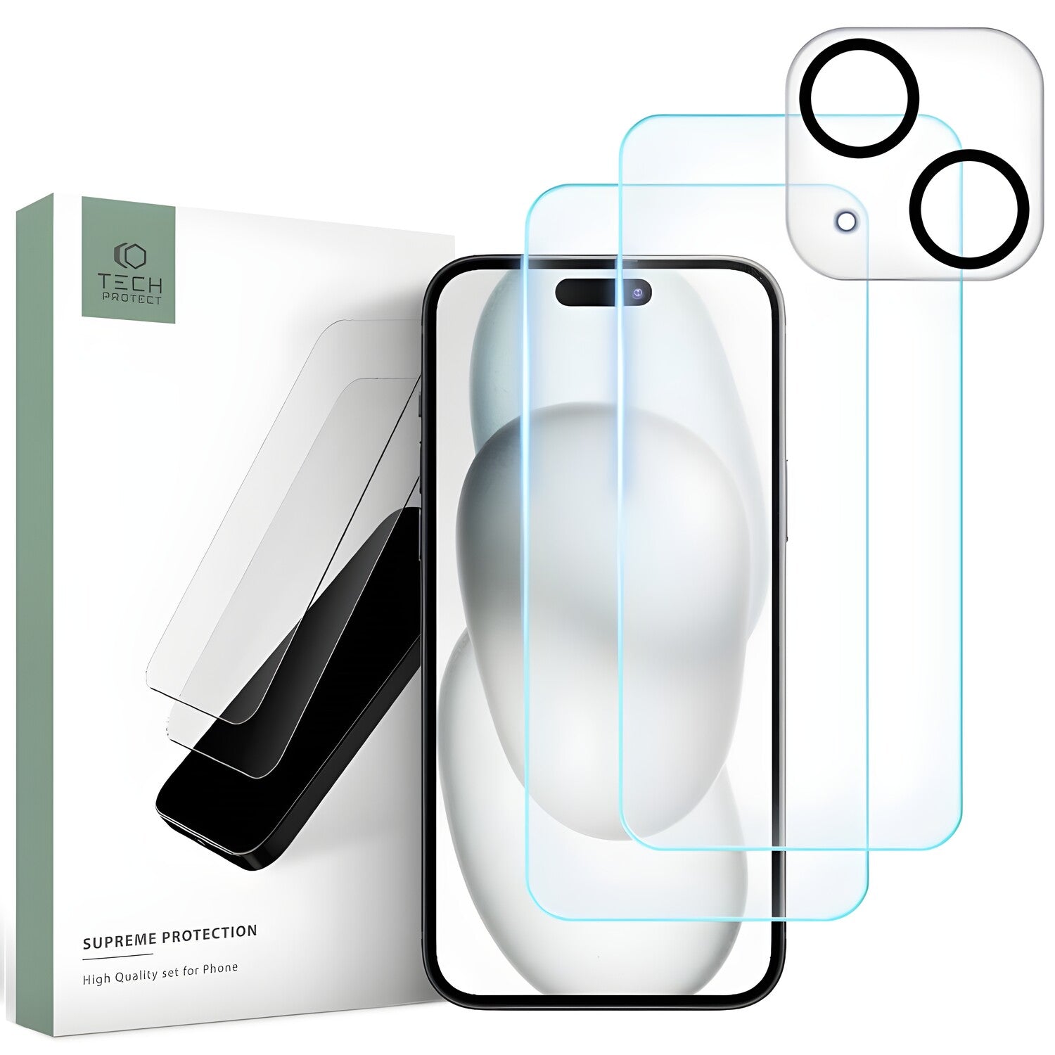 Zaštitno staklo TECH - PROTECT Supreme set Apple iPhone 15 - Transparentno KP28778