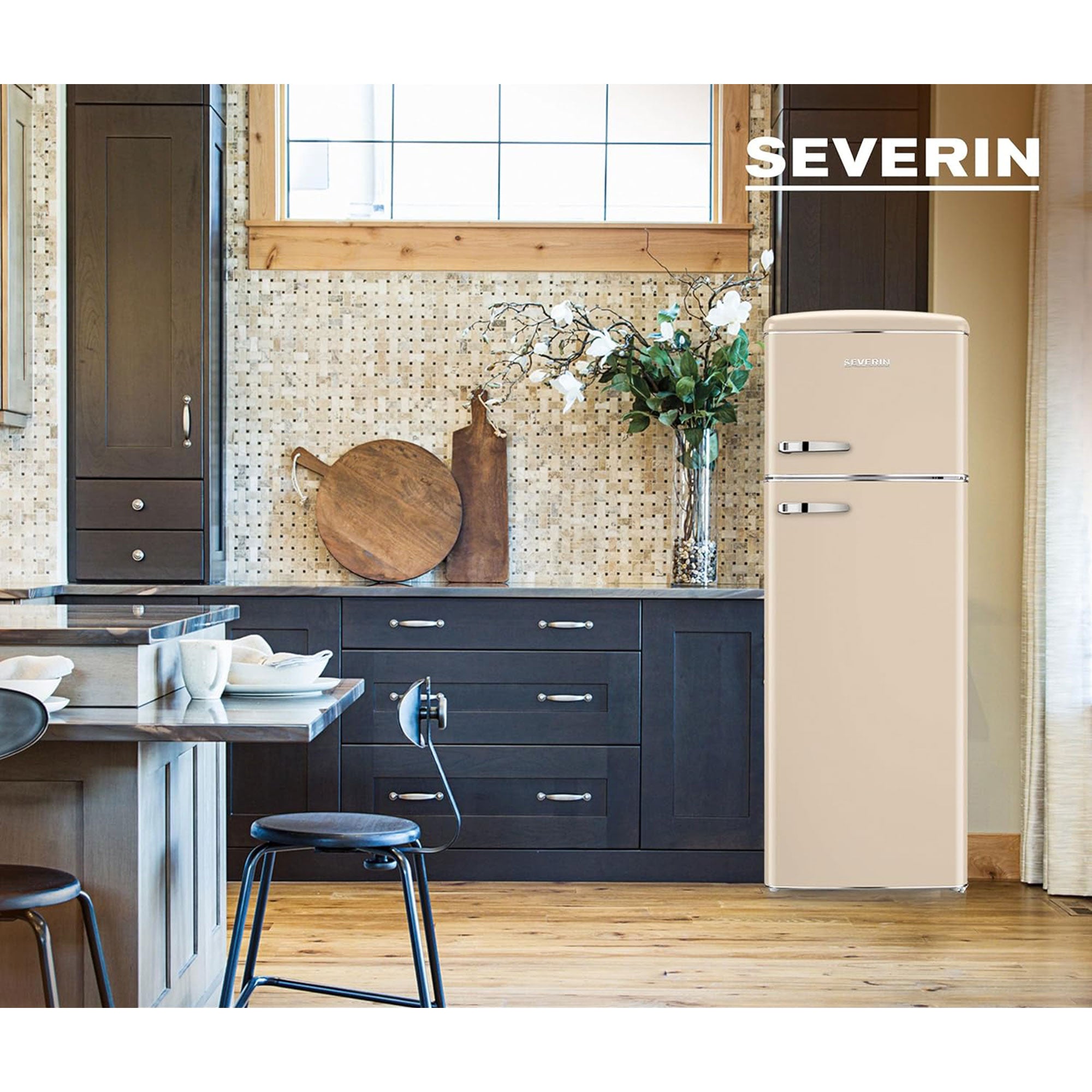 Severin Retro prostostoječi hladilnik, bež, 246 L, RKG 8985