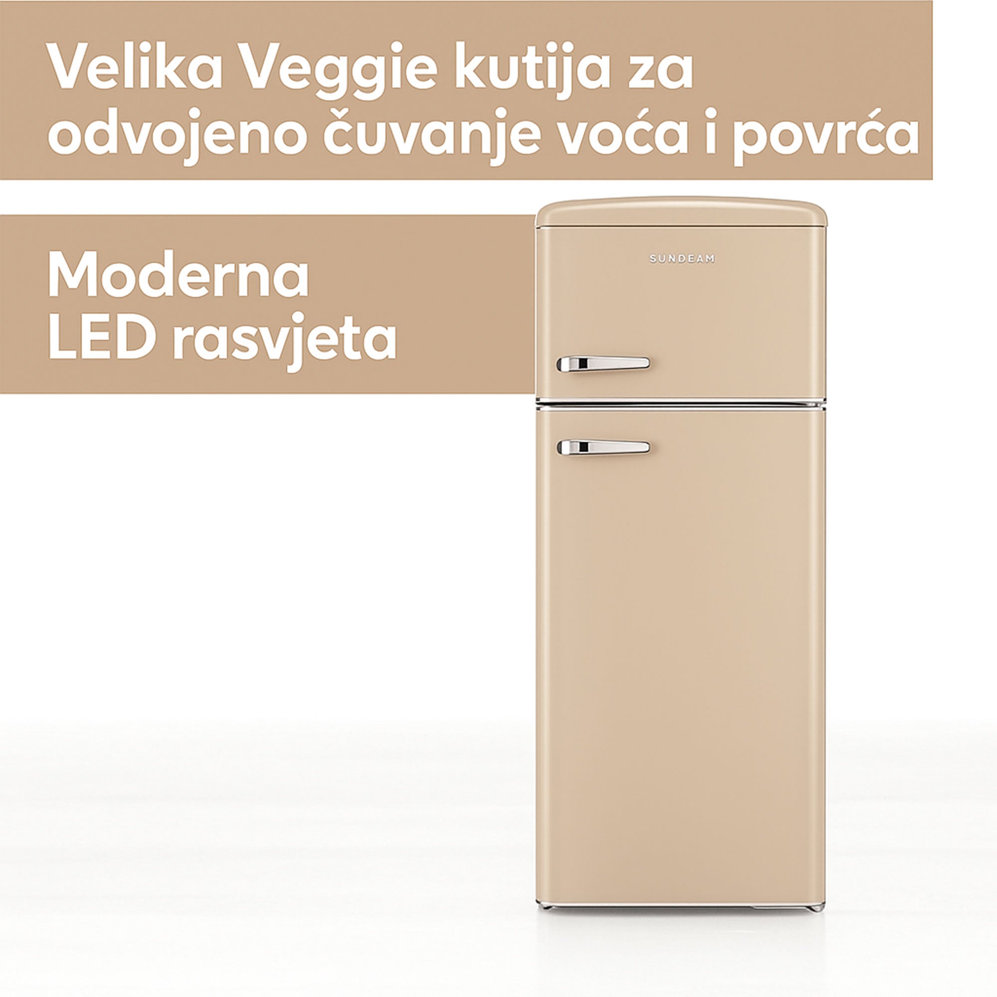Severin Retro prostostoječi hladilnik, bež, 246 L, RKG 8985