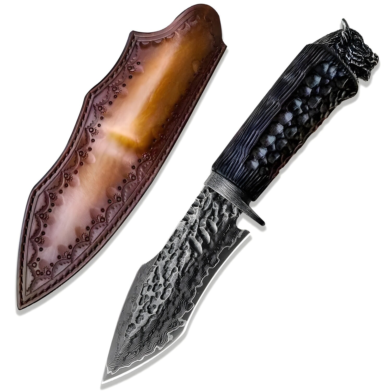 Damaskasti lovački nož HARAHU SH-26640 - Crna KP26640