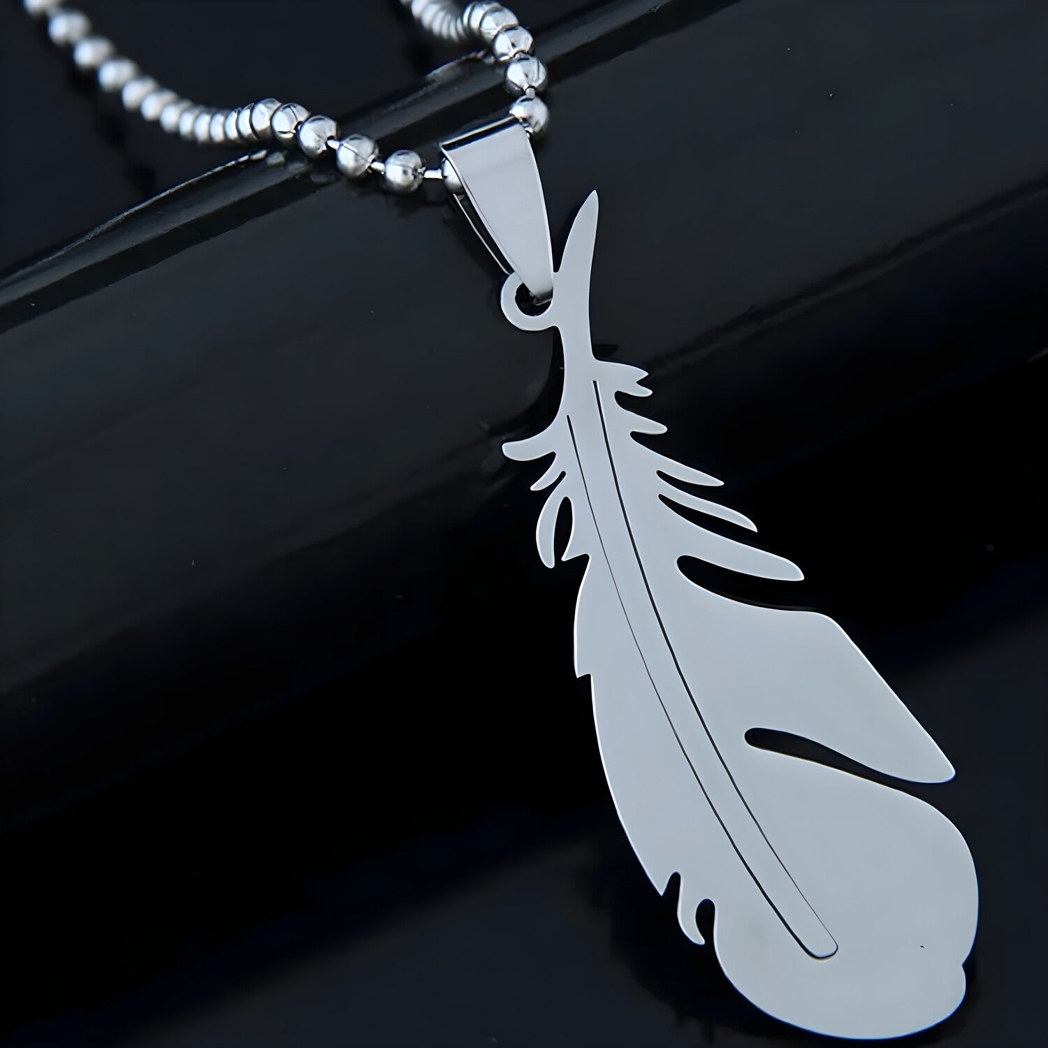 Ogrlica SI-34158 Feather - Srebrna KP34158
