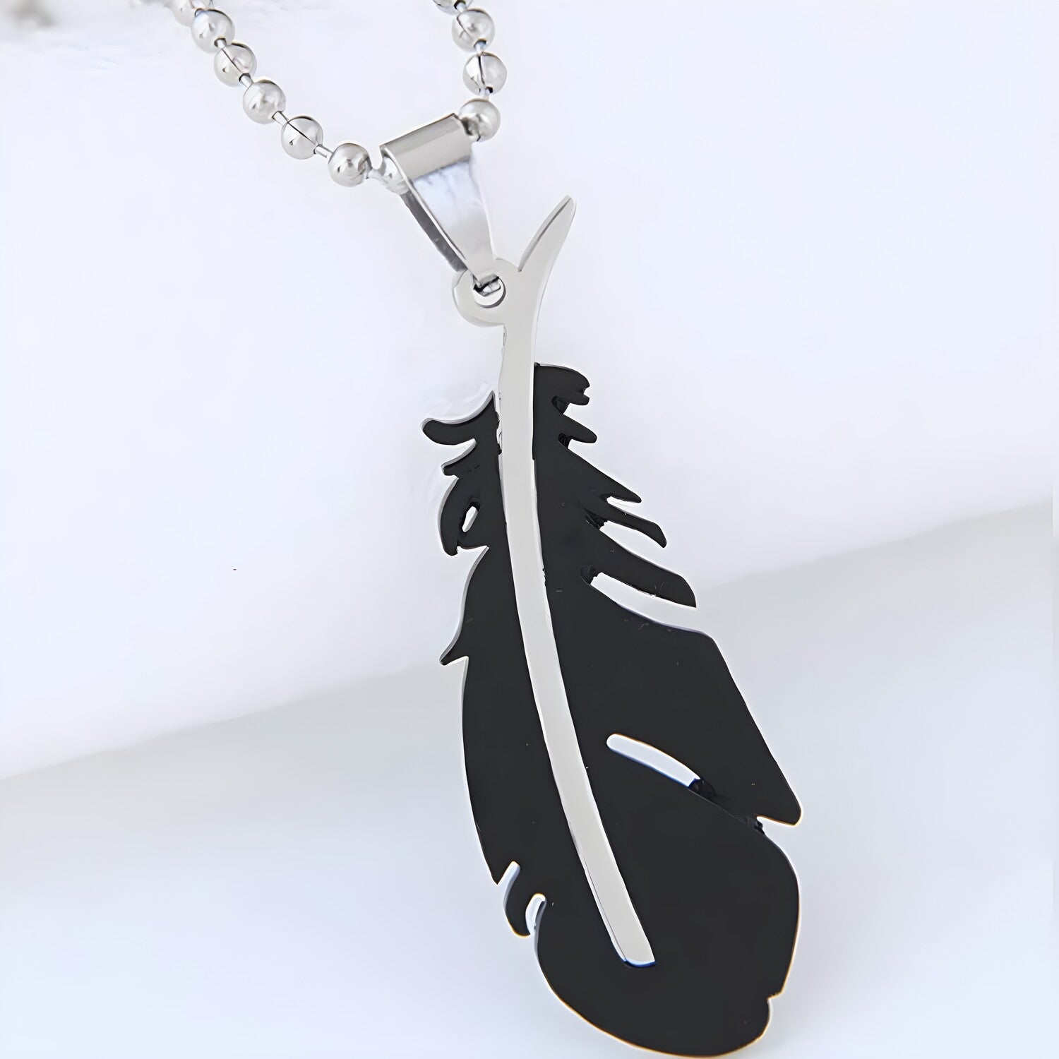 Ogrlica SI-34160 Feather - Crna KP34160