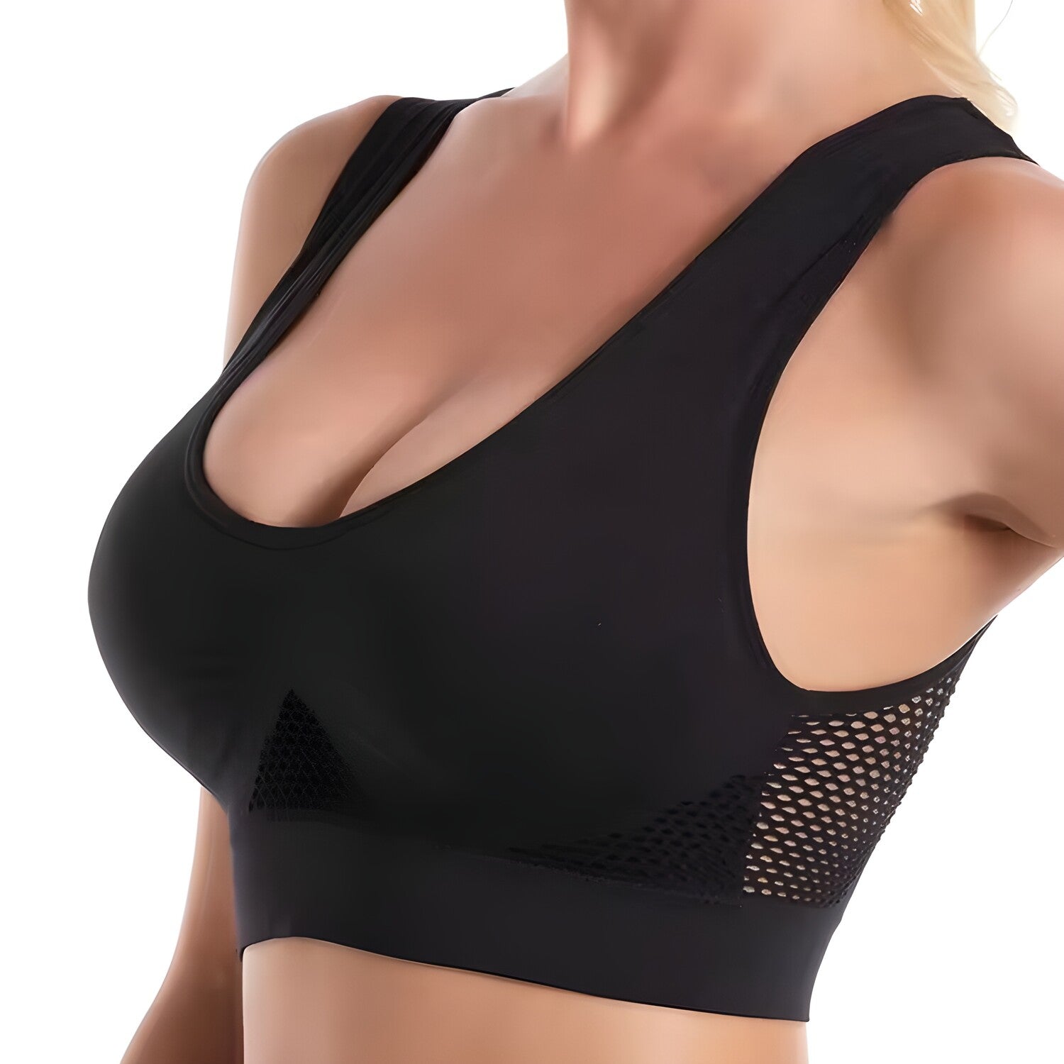Sportski bezšavni grudnjak - Crna / XXXL KP30526