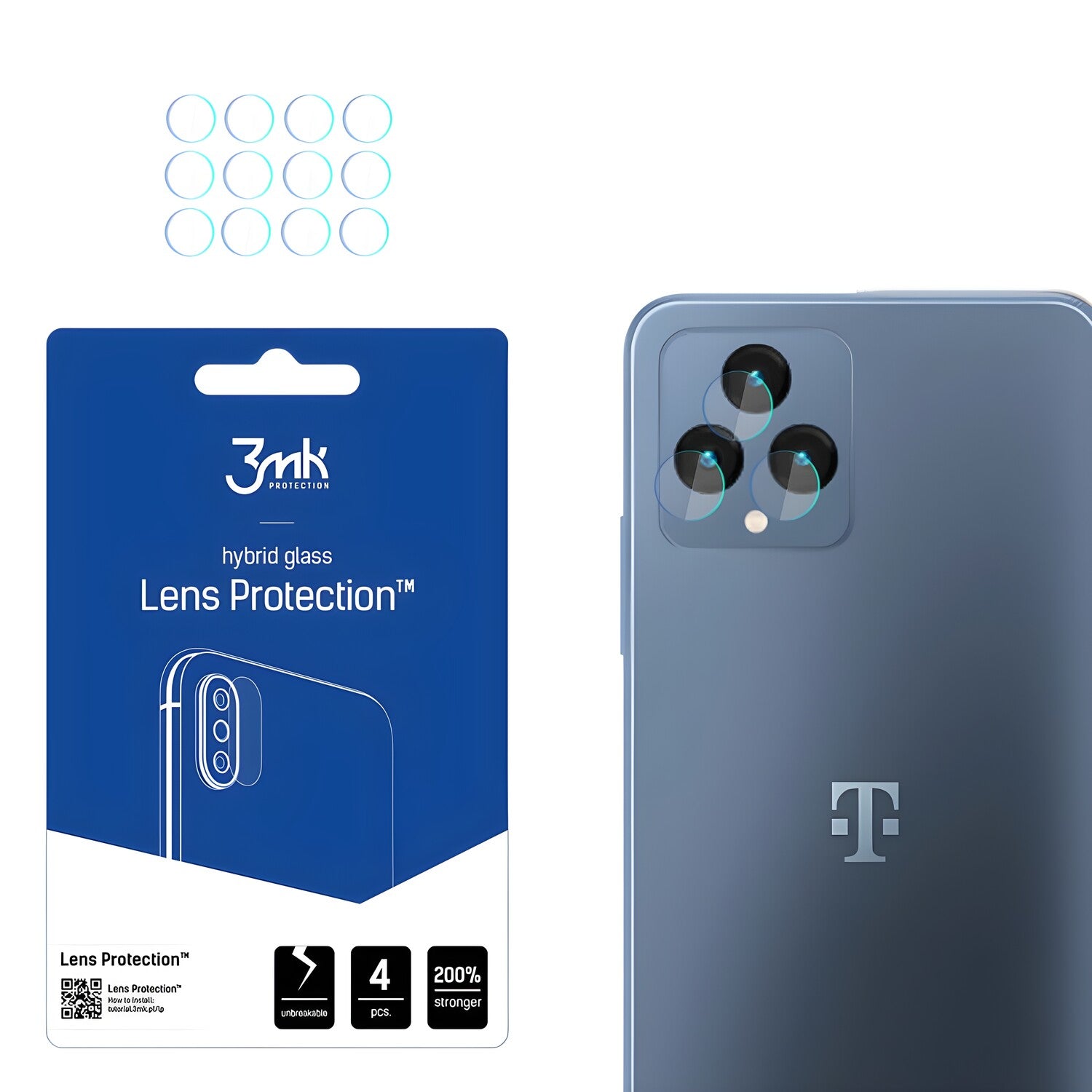 4x Staklo za kameru 3mk za T-Mobile T Phone Pro/Revvl 6 Pro 5G - Prozirna KP23415