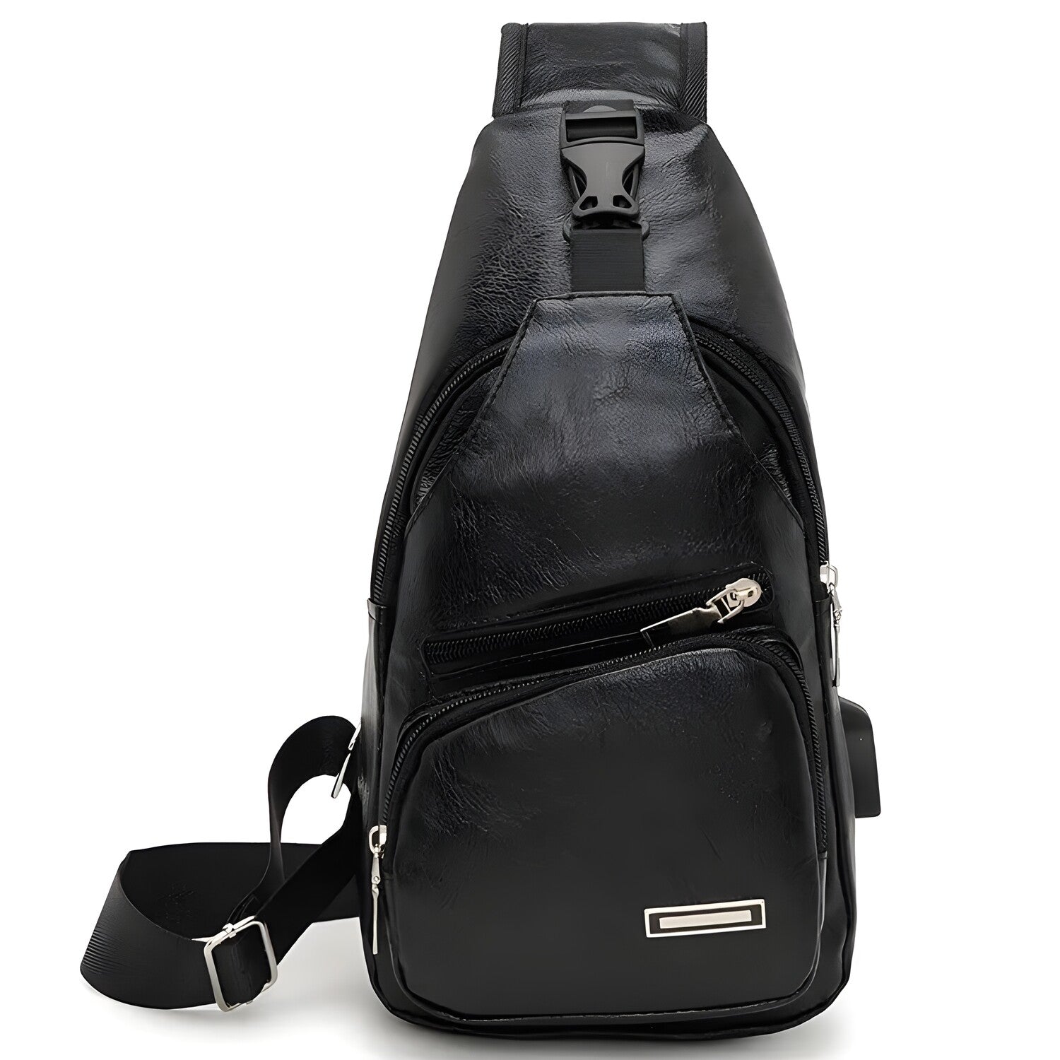 Torba preko ramena s USB punjenjem HU-25622 - Crna KP25622