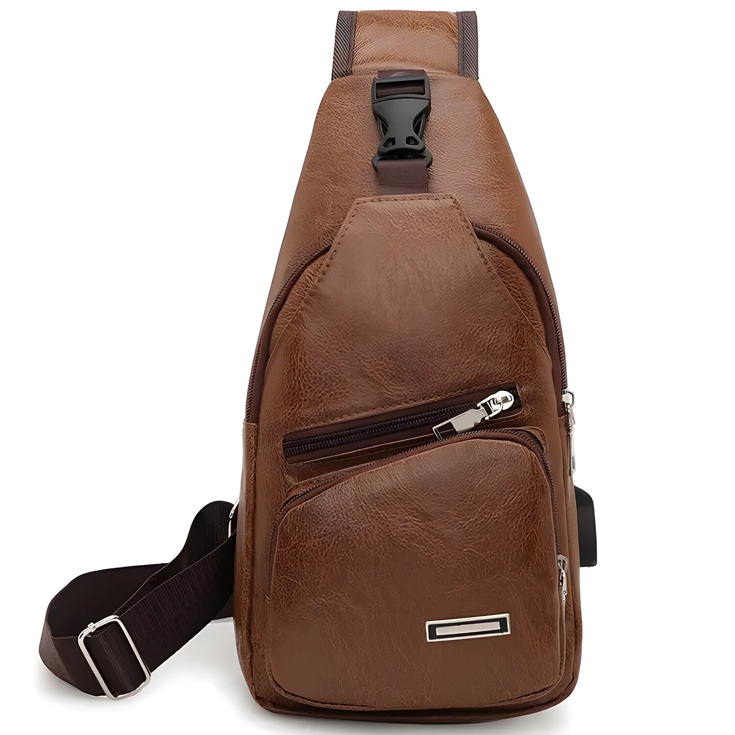Torba preko ramena s USB punjenjem HU-25620 - Smeđa KP25620