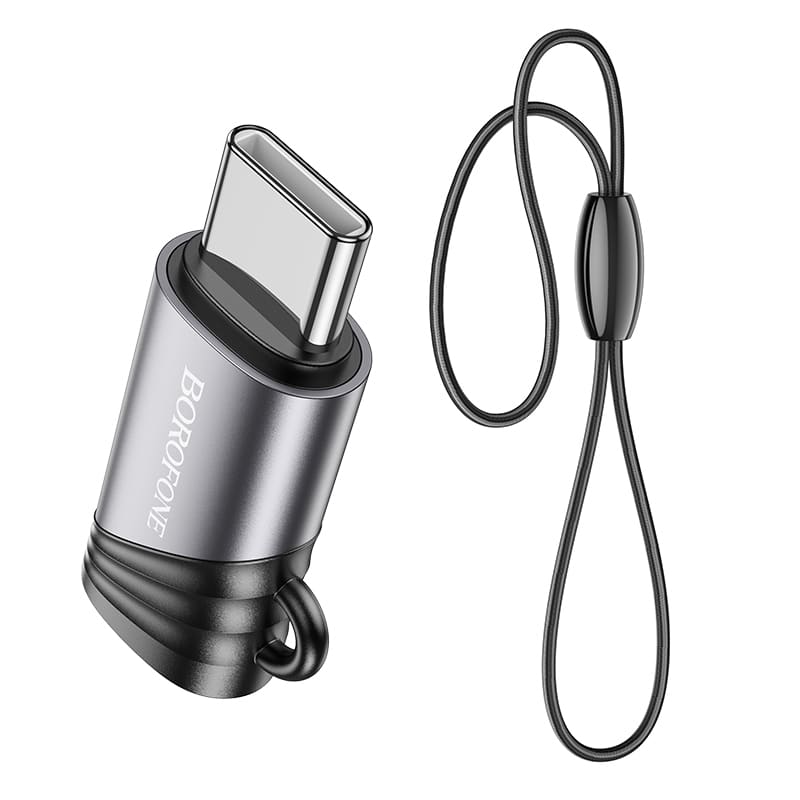 BOROFONE ADAPTER BV20 - LIGHTNING ŽENSKI NA TIP C MUŠKI - CRNI