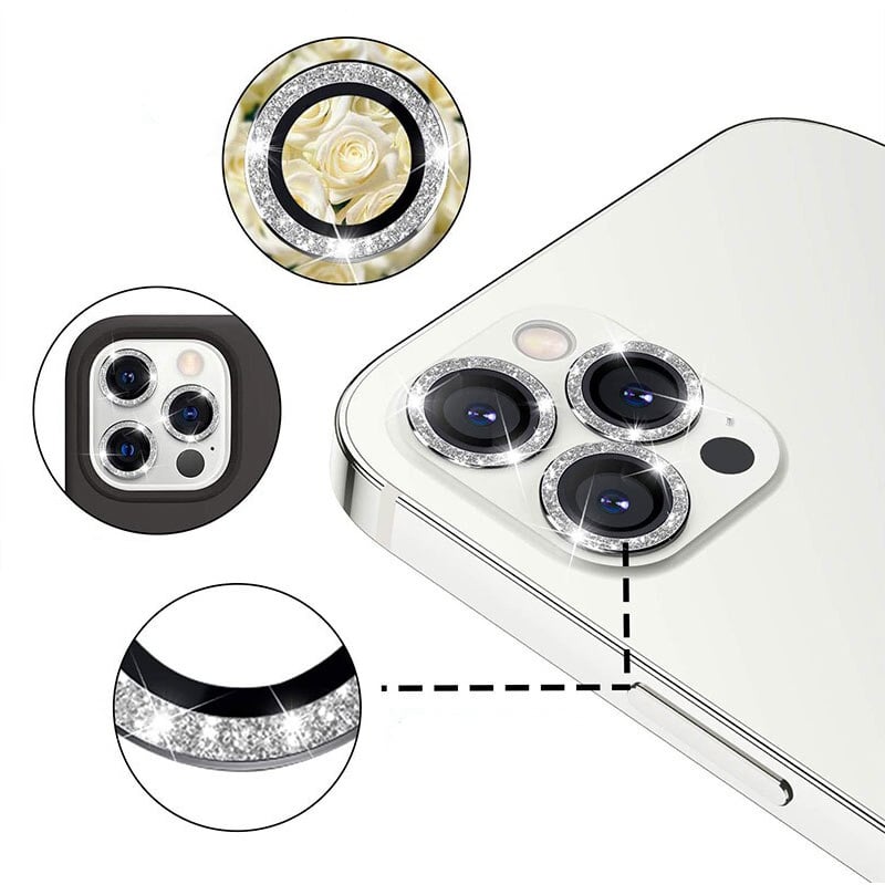 KALJENO STEKLO HARD DIAMOND ZA KAMERO (LEČO) ZA IPHONE 15 PRO/15 PRO MAX SILVER (LEČA 3 KOS)