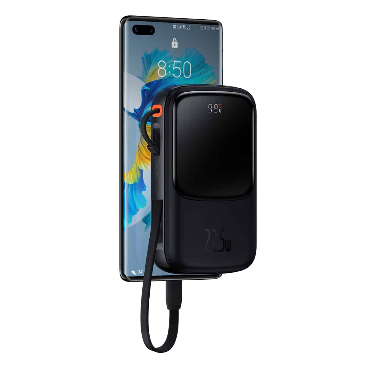 BASEUS POWER BANK 10000MAH QPOW PRO - USB + TYPE C - PD 22.5W S KABLOM TYPE C (PPQD060101) ČRNI