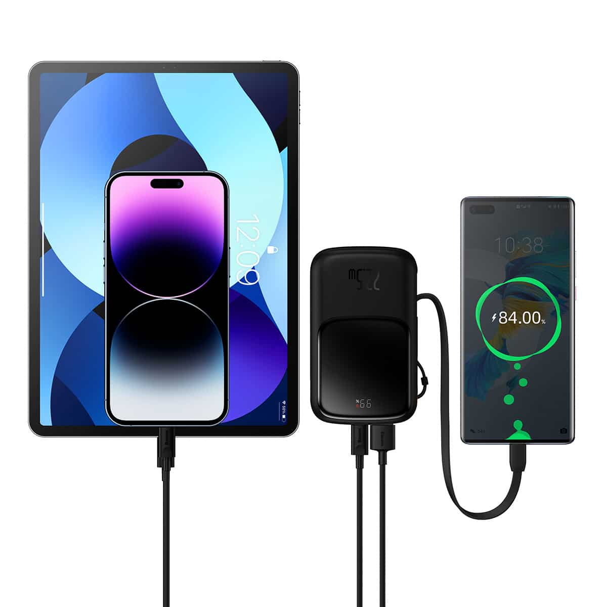 BASEUS POWER BANK 10000MAH QPOW PRO - USB + TYPE C - PD 22.5W S KABLOM TYPE C (PPQD060101) ČRNI