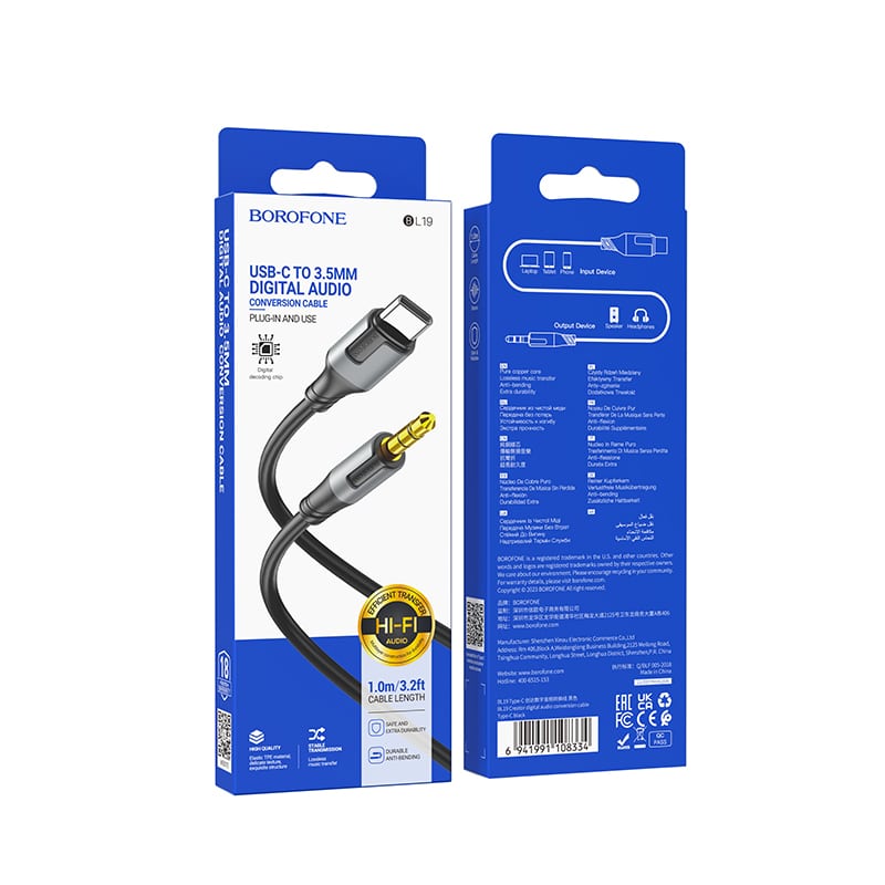 BOROFONE KABEL BL19 CREATOR - JACK 3.5mm NA TYPE C-1m