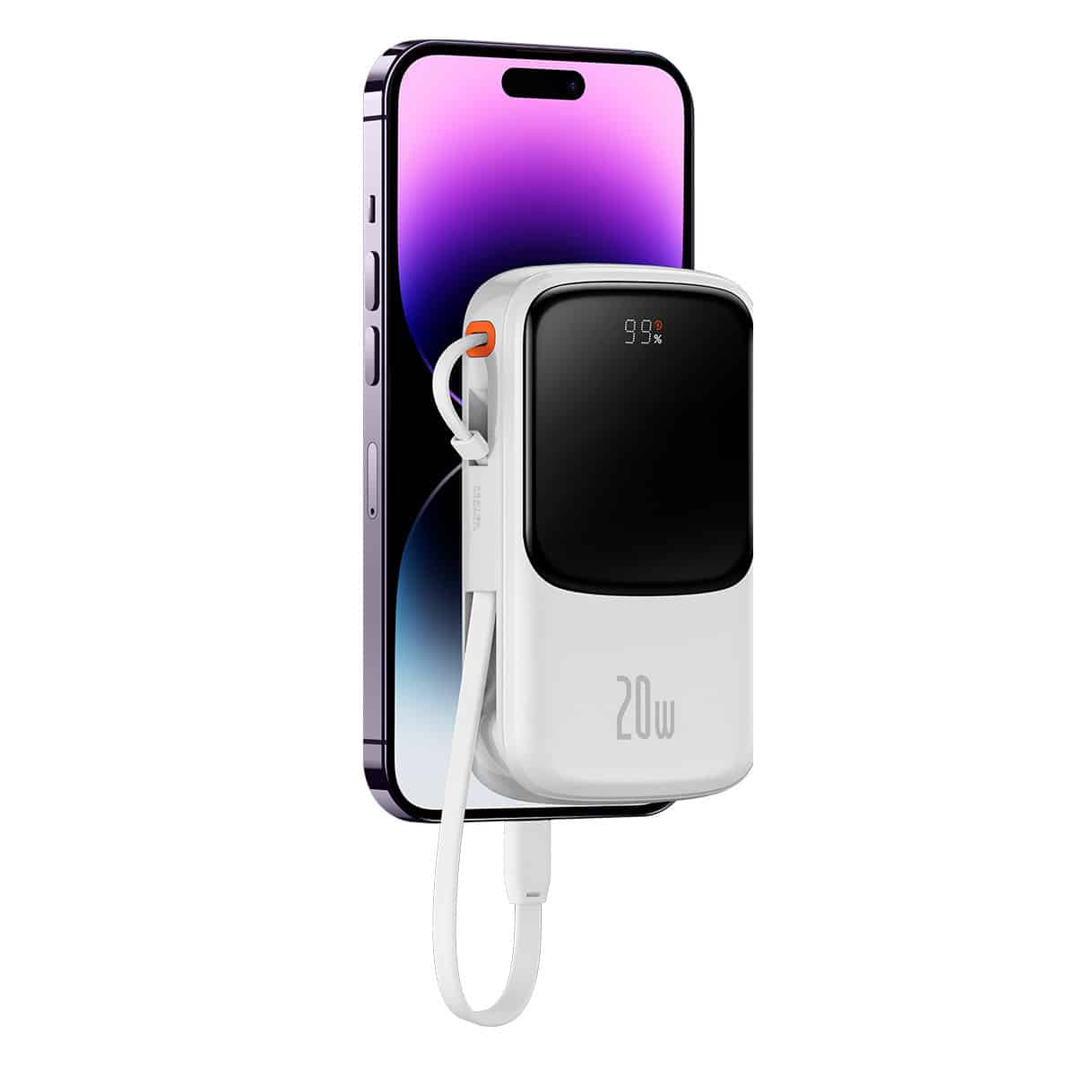 BASEUS POWER BANK 10000MAH QPOW PRO - USB + TYPE C - PD 20W S LIGHTNING KABLOM BELA