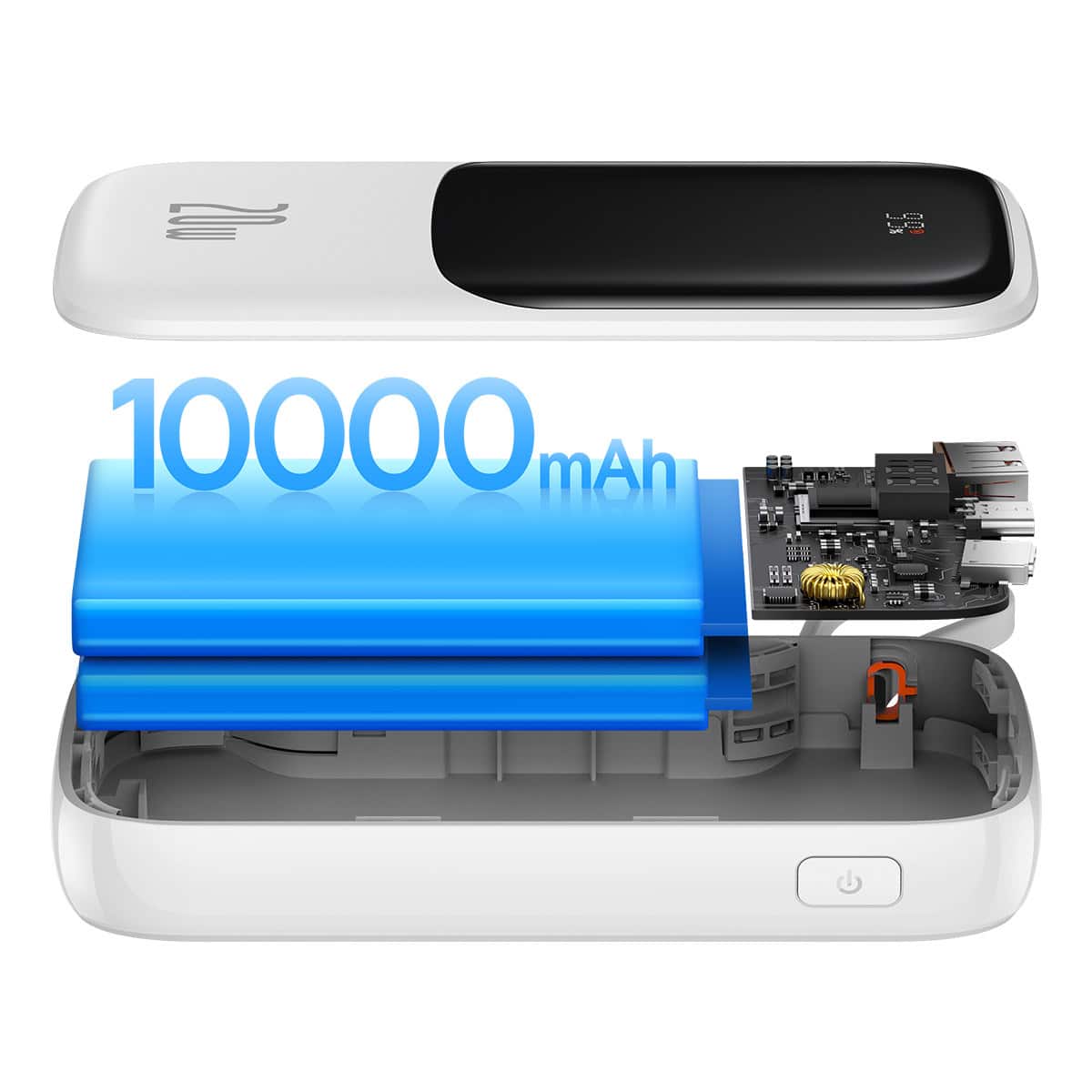 BASEUS POWER BANK 10000MAH QPOW PRO - USB + TYPE C - PD 20W S LIGHTNING KABLOM BELA