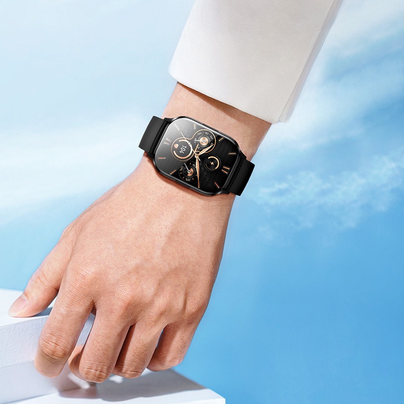 Pametna ura Blavec Smartwatch W18 Hellia HD AMOLED - črna