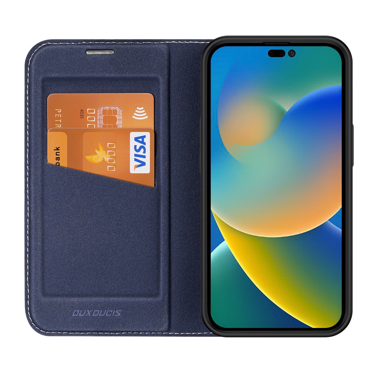 DUX DUCIS Skin X2 – preklopna torbica za iPhone 14 Pro - modra