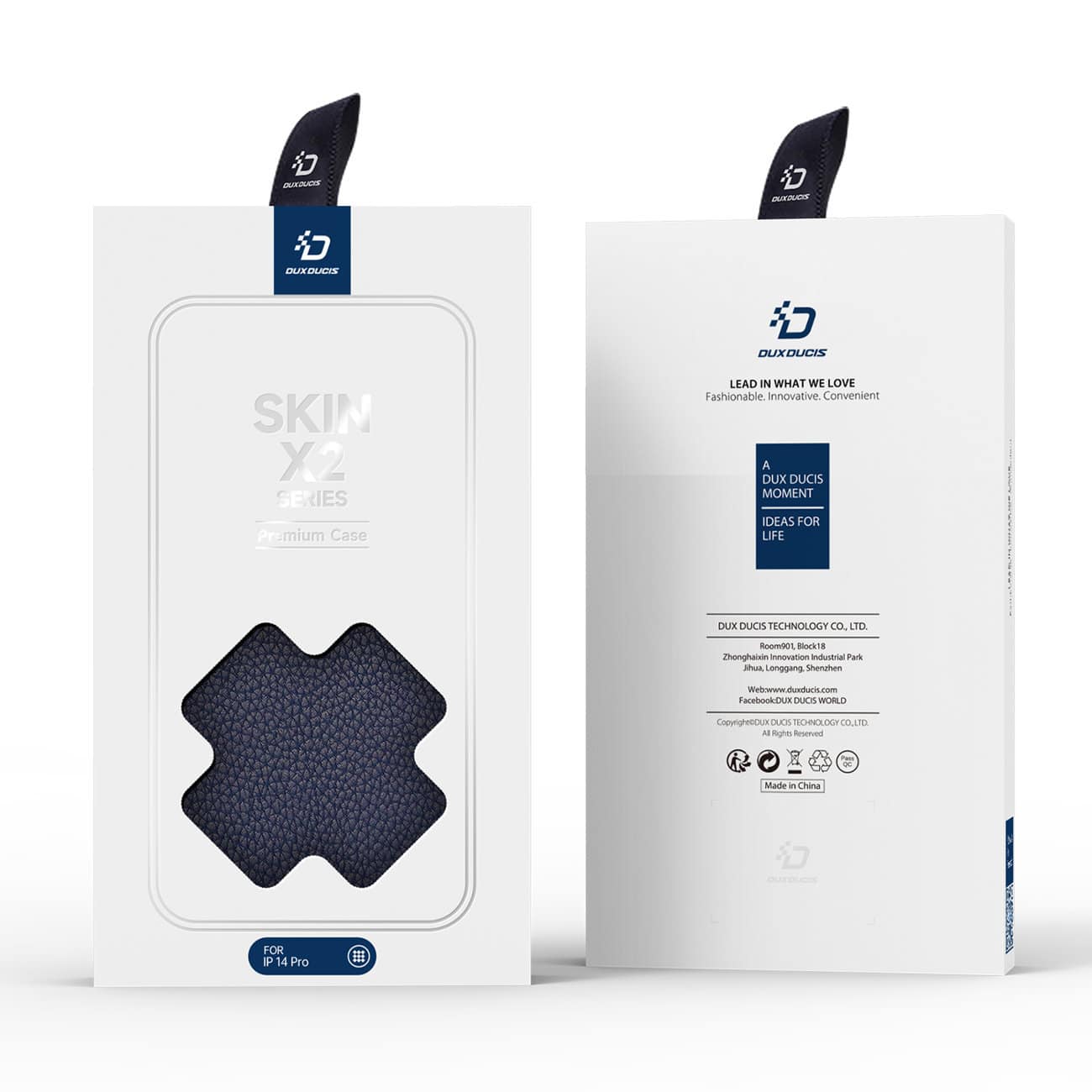 DUX DUCIS Skin X2 – preklopna torbica za iPhone 14 Pro - modra