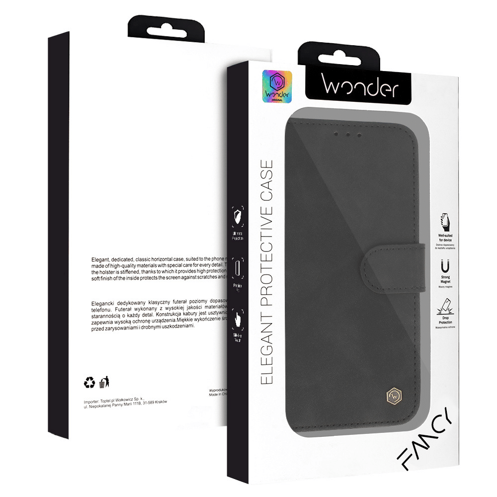 Wonder Fancy preklopni etui za Xiaomi Redmi Note 14 Pro 5G črn