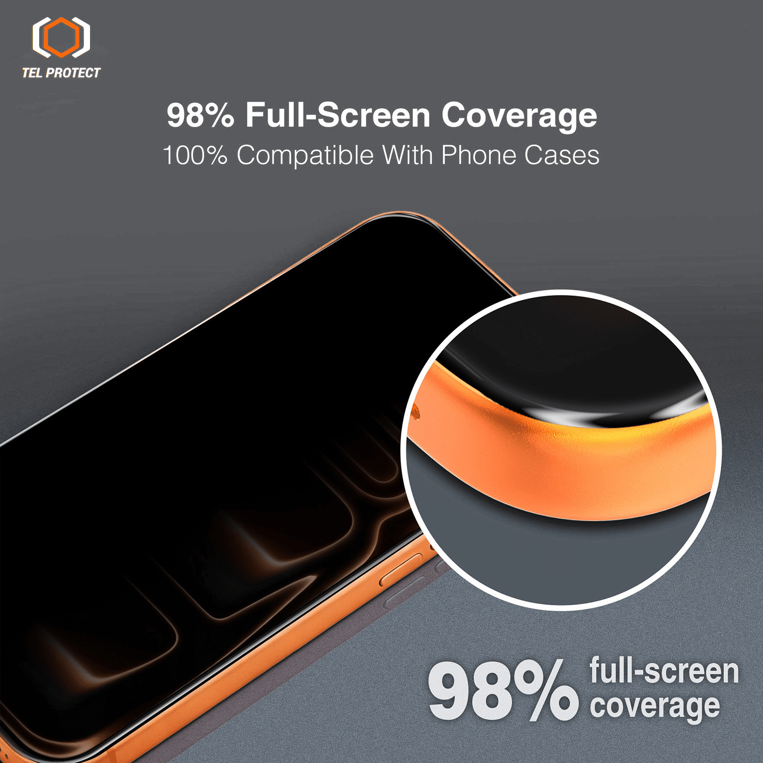 Tel Protect 10X Privacy DLC dijamantni premaz Anti-Spy kaljeno staklo za iPhone 17 Pro