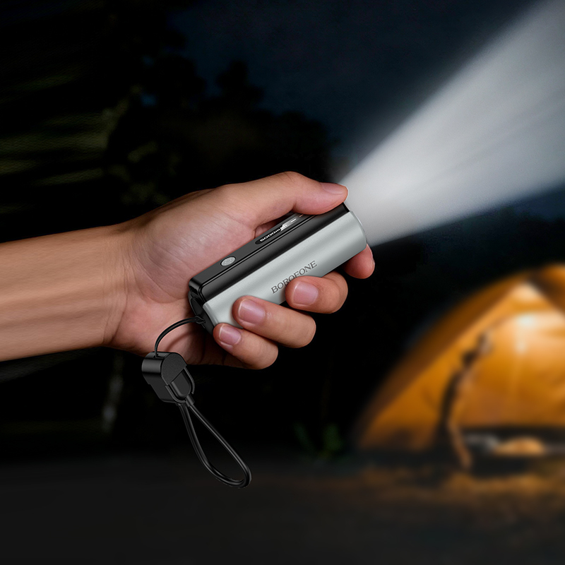 Power Bank 5000mAh Borofone Star sa Type C kabelom i svjetiljkom