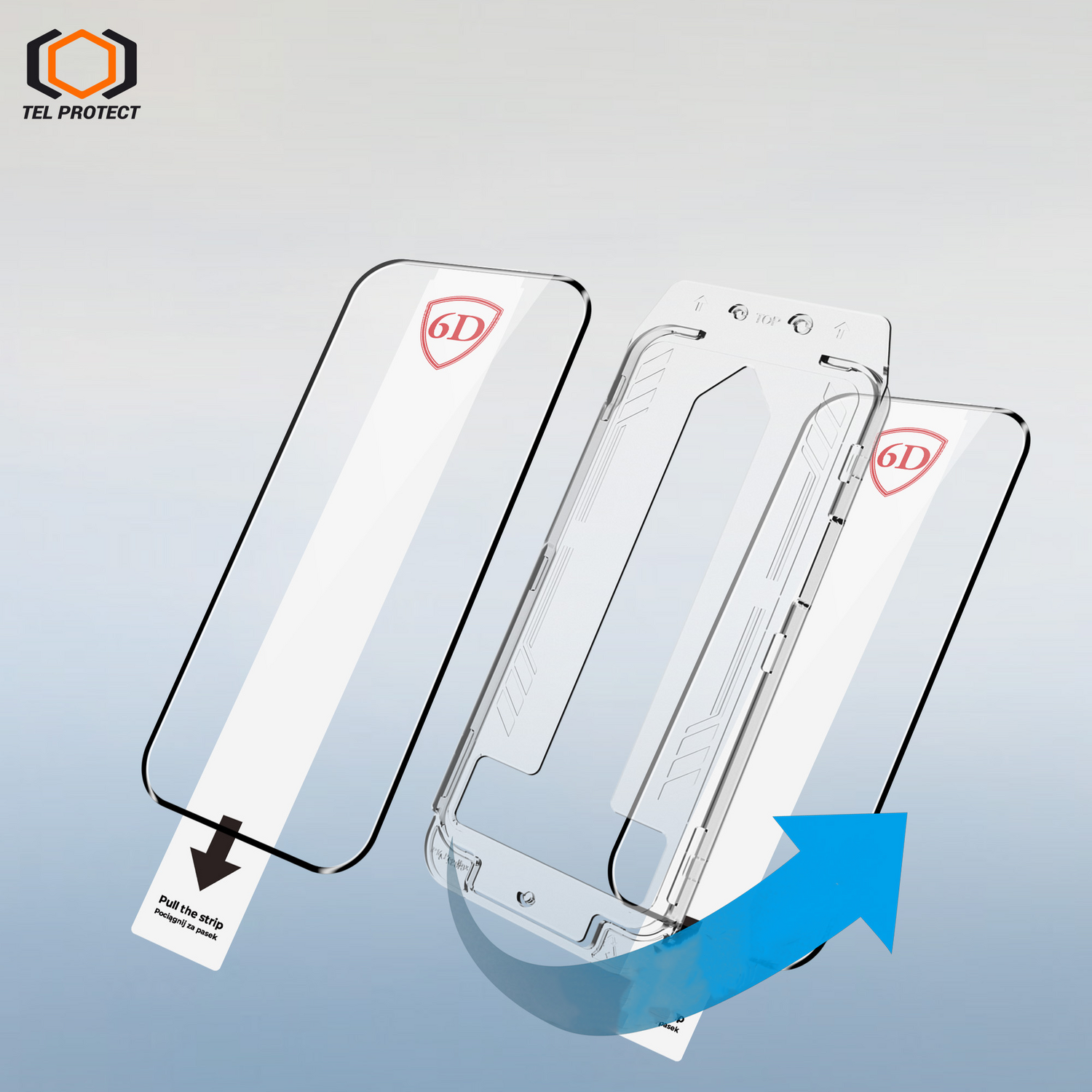 Tel Protect Dust-Free Easy Fit Full Glue 6D kaljeno staklo za iPhone 16 Pro Max crno – 2 komada