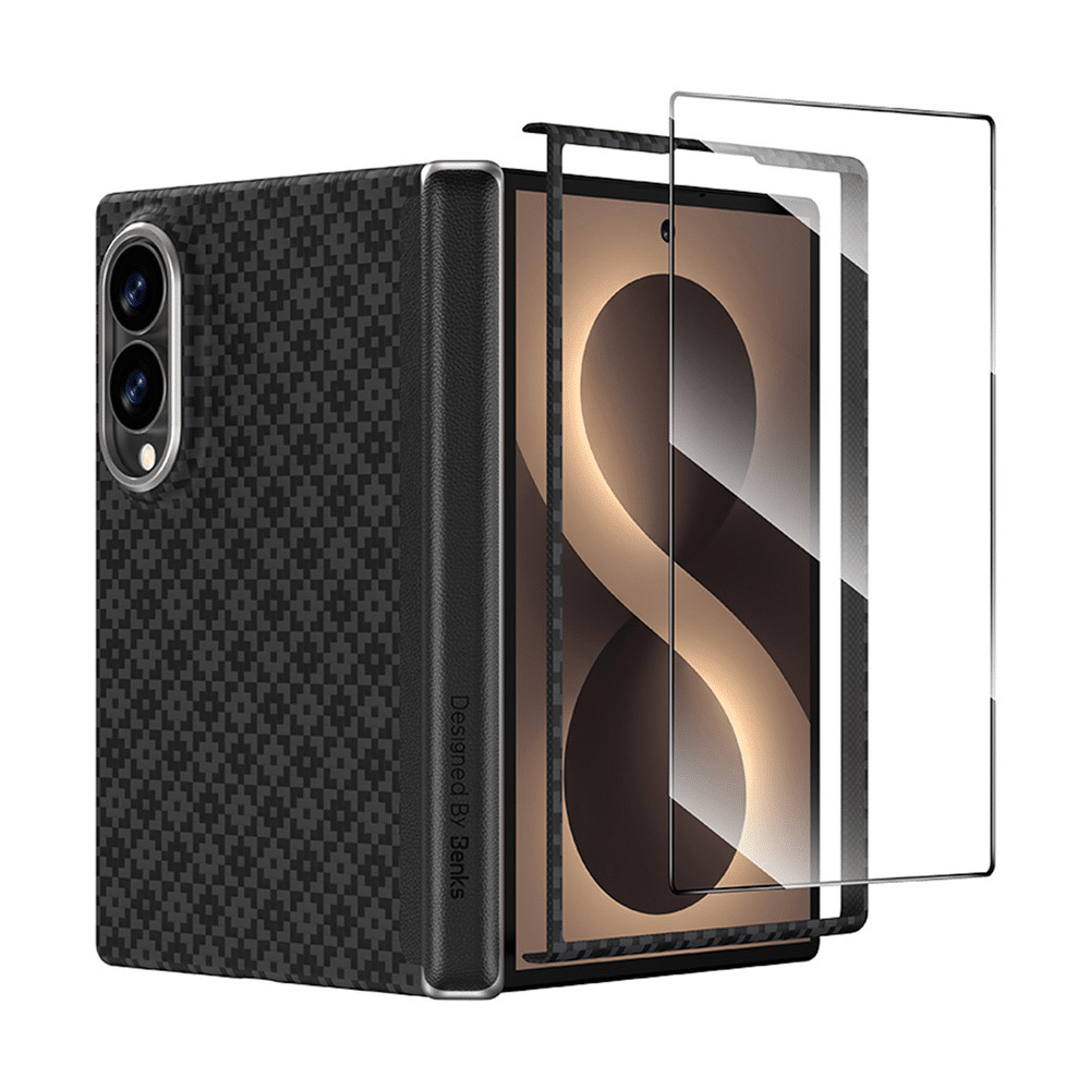 Benks Magnetic Armor Grid Air Grand Combo ovitek + GlassWarrior zaščitno steklo za Samsung Galaxy Z Fold 8 črna