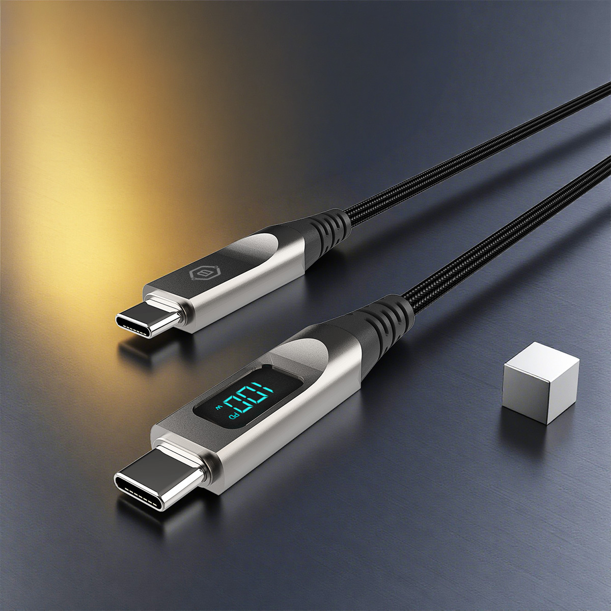 Blavec Kabel Lumix - Tip C na Tip C - PD 100W 5A LED zaslon 120 cm Apple CarPlay/Android Auto