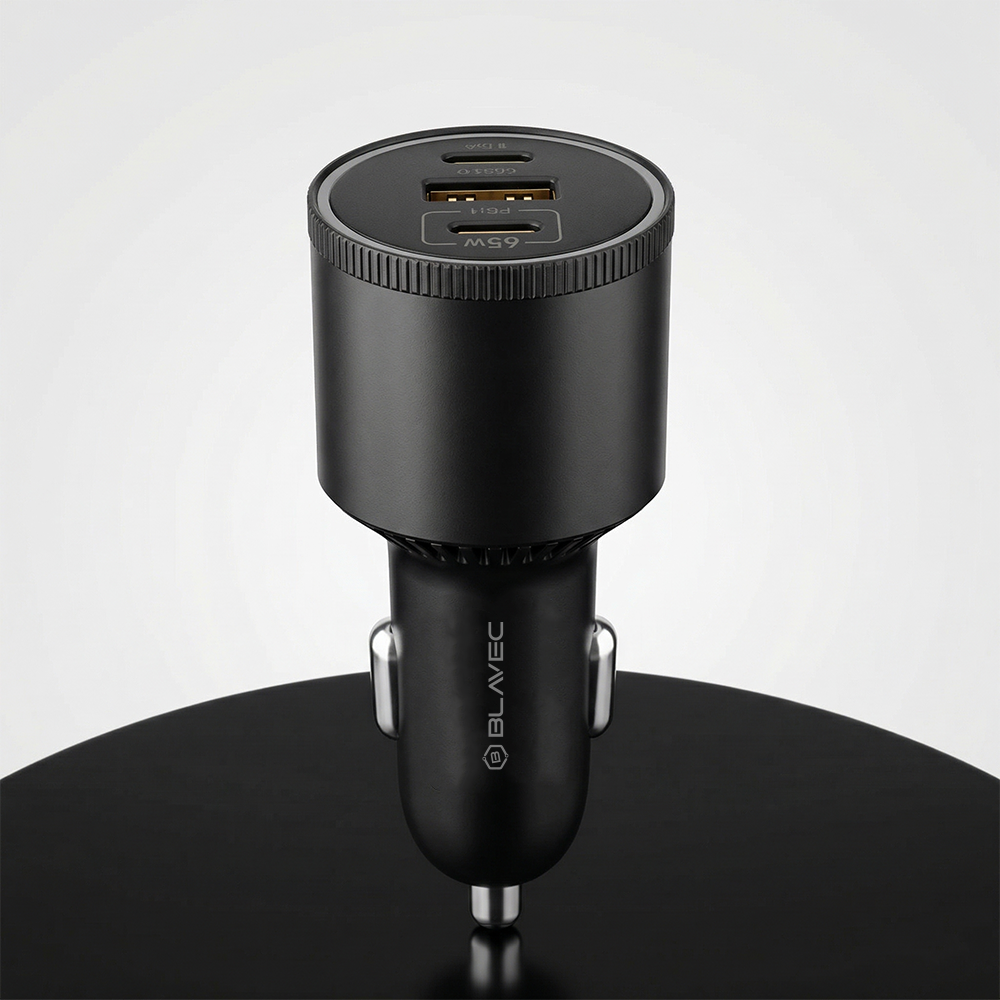 Avto polnilec Blavec USB + 2xType C - QC 3.0 + PD (95W) s Type C na Type C kablom
