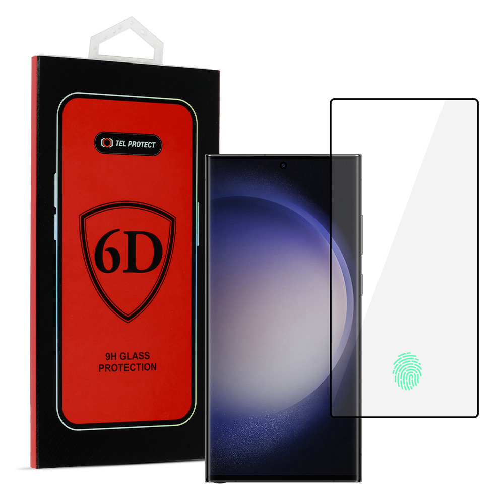 Kaljeno steklo Tel Protect 6D za SAMSUNG GALAXY S23 ULTRA (s odklepanjem s prstnim odtisom)