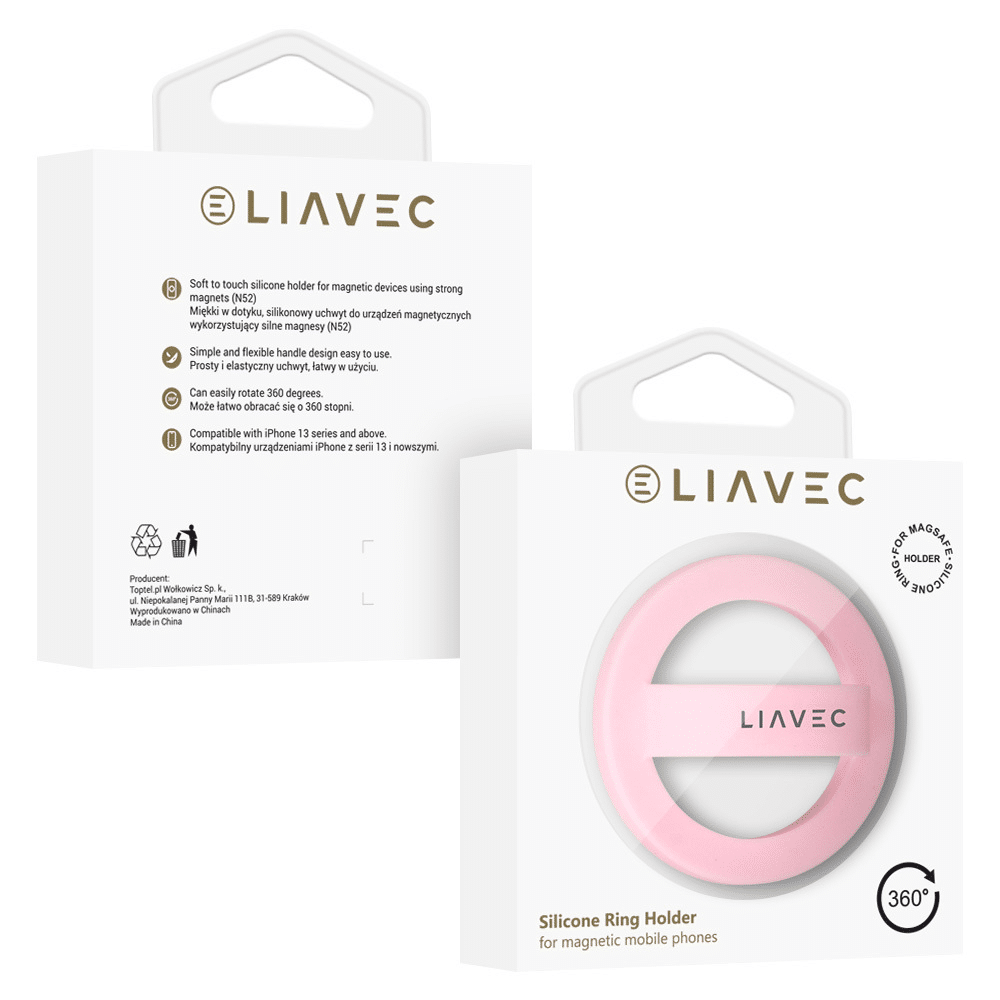 Liavec Ring držalo za mobilni telefon Magsafe pink