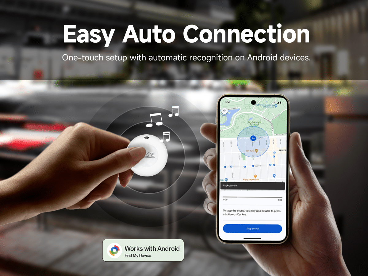 Bluetooth GPS lokator LifeTag Tracker Android + ovitek z obeskom za ključe bel