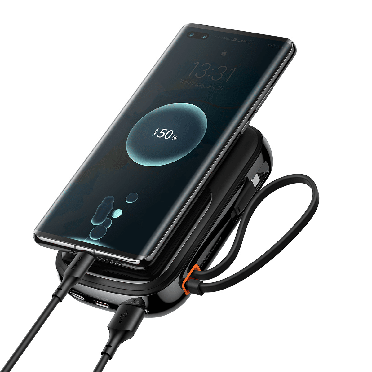 Baseus Power Bank 20000mAh Qpow Pro - USB + Type C - PD 22,5W s Type C kablom (PPQD060301) črn