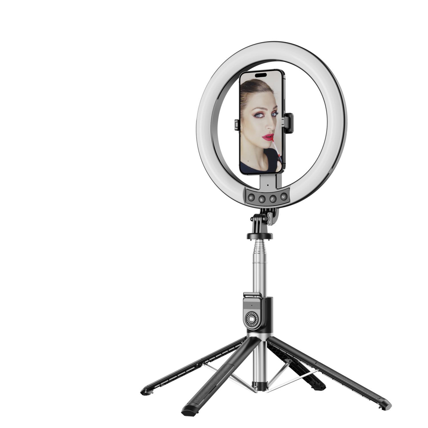 Selfie Ring Aura Blavec LED Ring 25cm + stativ + daljinski upravljač - 230 cm (RLP55-TRB23) crni