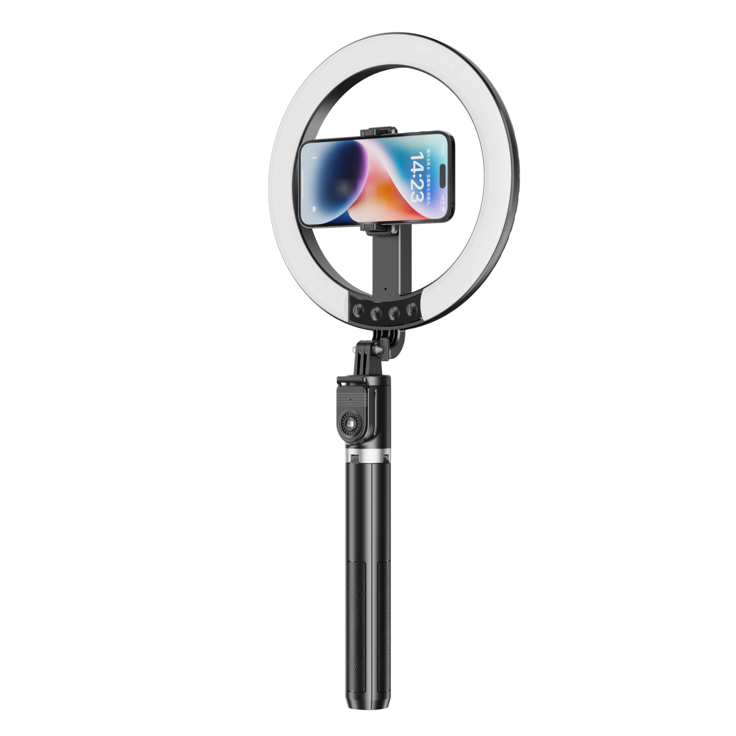 Selfie Ring Aura Blavec LED Ring 25cm + stativ + daljinski upravljač - 230 cm (RLP55-TRB23) crni