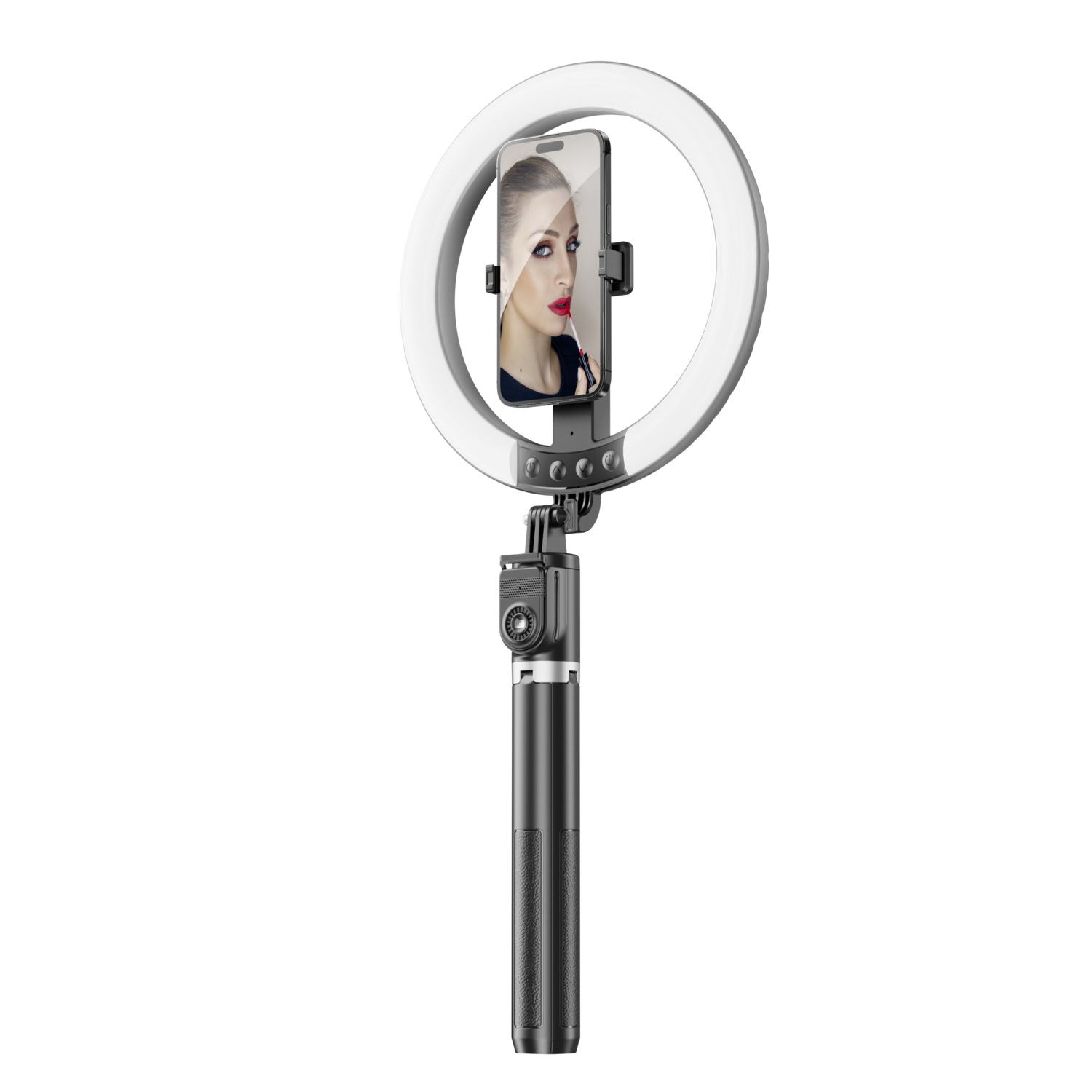 Selfie Ring Aura Blavec LED Ring 25cm + stativ + daljinski upravljač - 230 cm (RLP55-TRB23) crni