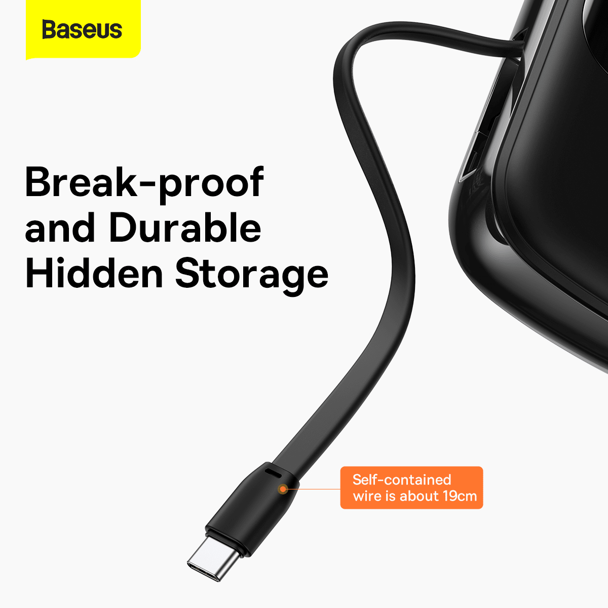 Baseus Power Bank 20000mAh Qpow Pro - USB + Type C - PD 22,5W s Type C kablom (PPQD060301) črn