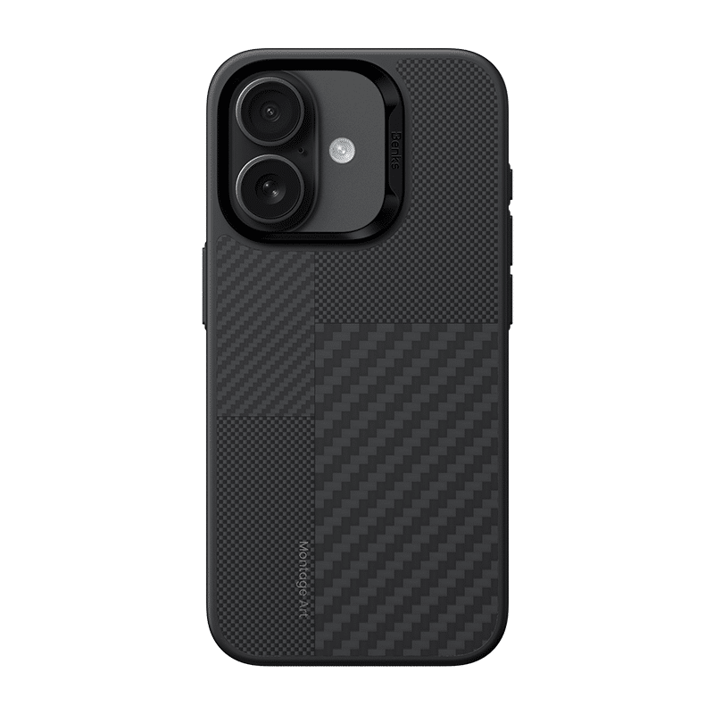 Benks Montage Magnetic Armor Pro kevlar kovinski okvir 600D ovitek za iPhone 16 Plus črn