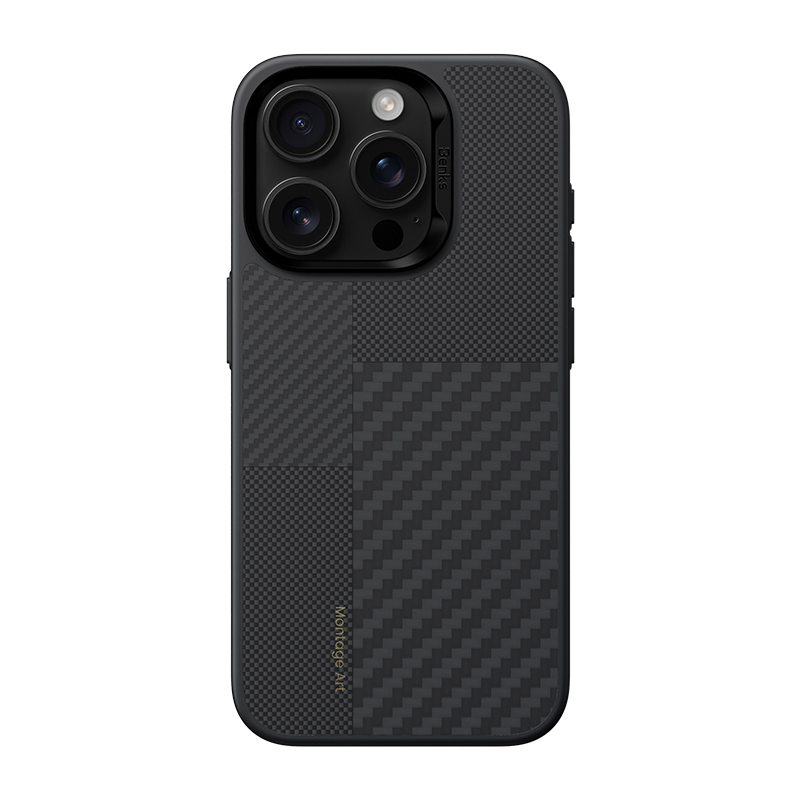 Benks Montage Magnetic Armor Pro Kevlar ovitek s kovinskim okvirjem za iPhone 16 Pro črna