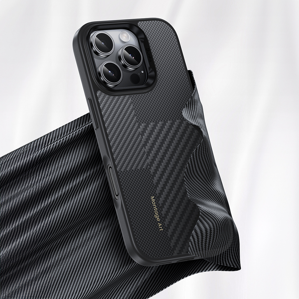 Benks Montage Magnetic Armor Pro Kevlar ovitek s kovinskim okvirjem za iPhone 16 Pro črna