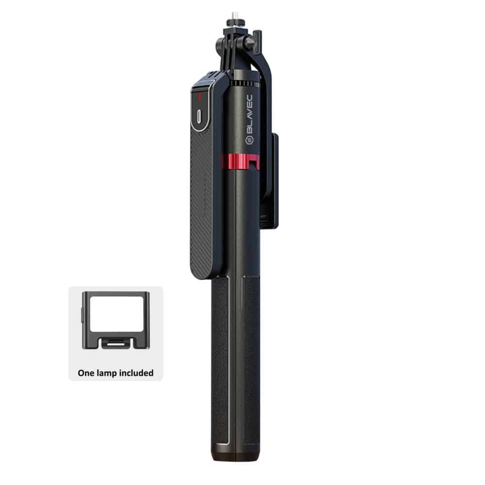 Blavec Selfie Stick Aluminium Fusion P08 stojalo + daljinski upravljalnik + 1 lučka - 220 cm -črn