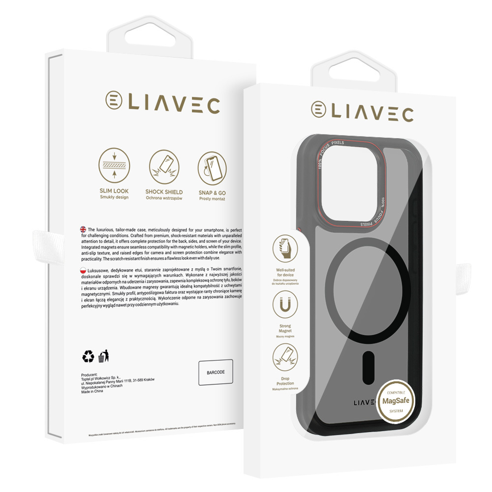 Liavec Hybrid Smoke Magsafe maska za iPhone 15 Pro