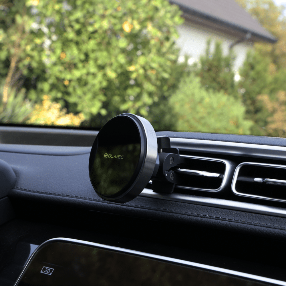 Auto držač 15W magnetski s bežičnim punjenjem za ventilacijski otvor Blavec - crni