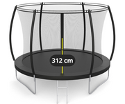 Vrtni trampolin Premium 312 cm (10 ft) s unutarnjom mrežom i ljestvama – crni