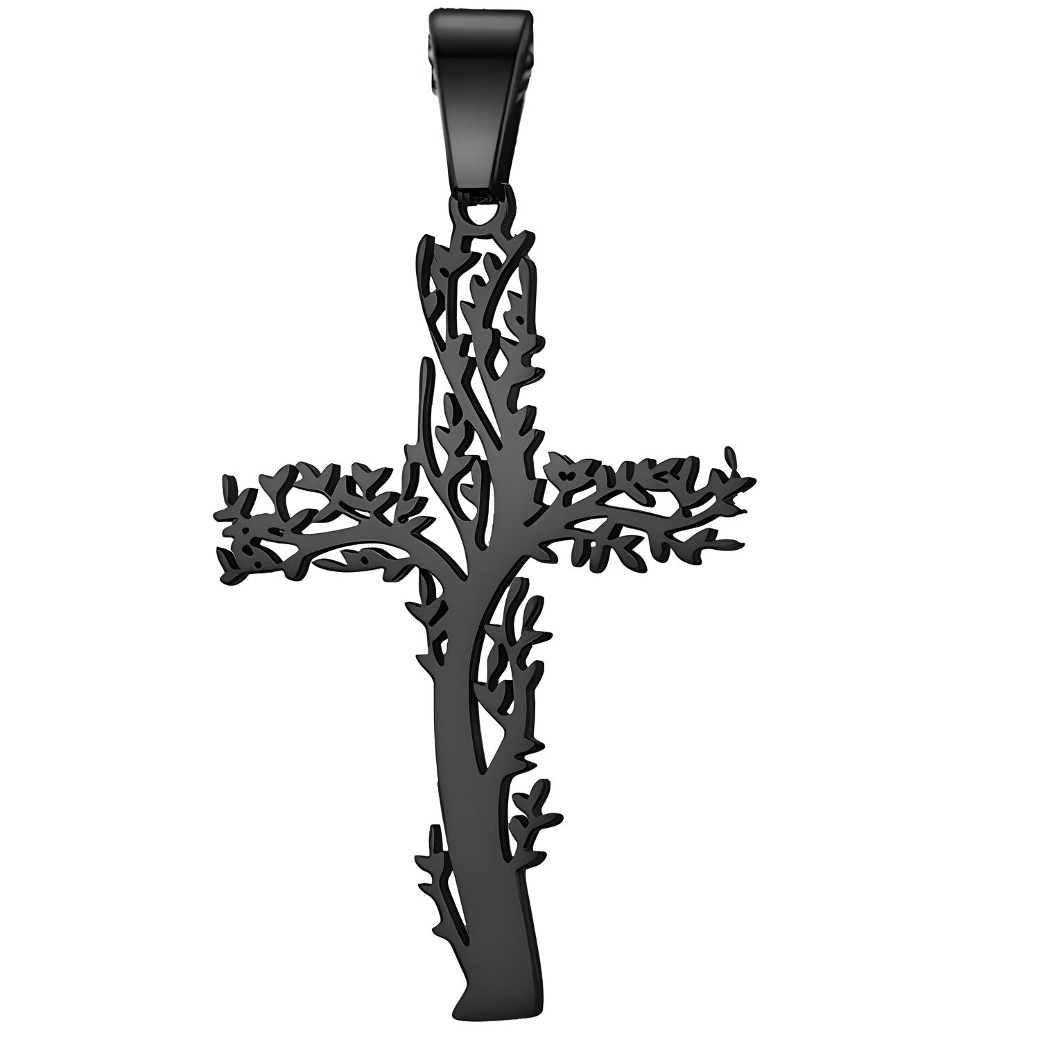 Privjesak na lančiću Tree Cross - Crna KP34144